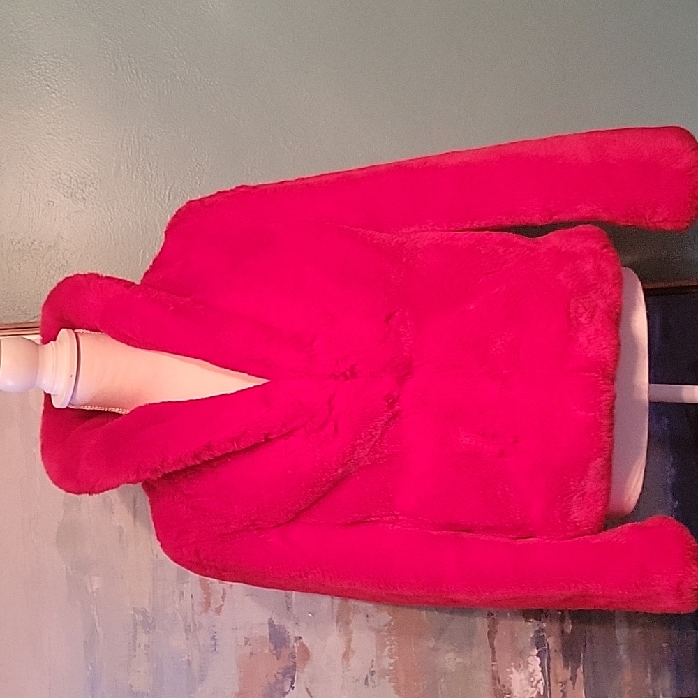 Inc. Red Fun Fur Jacket - Picture 3 of 4